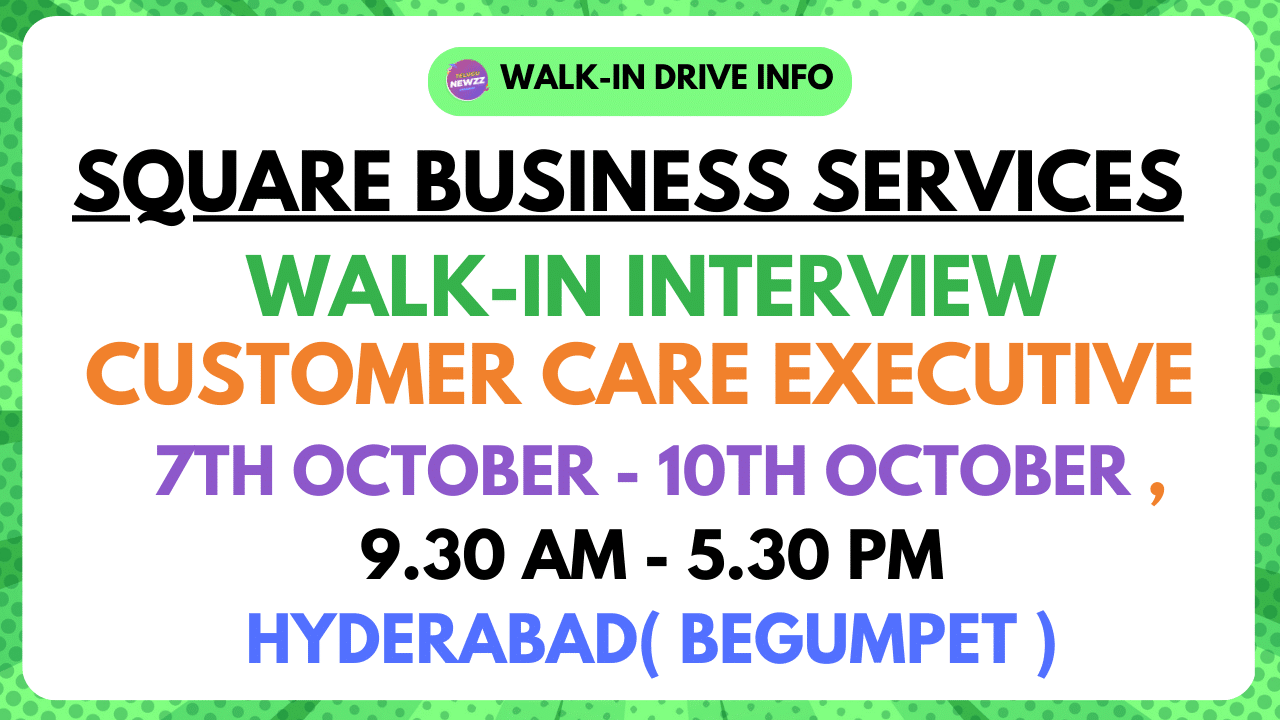 Direct Walk-In Interviews at Square Business Services | Apply Now