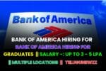 Bank of America hiring for the role of Analyst for Multiple Locations 2024