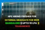 HPE Hiring Fresher for External Graduate for 2025