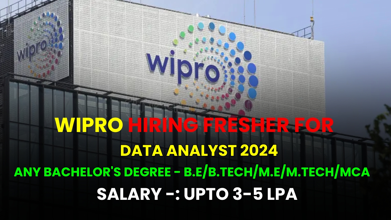 wipro Hiring Fresher for Data Analyst 2024