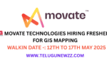 Movate Technologies Hiring Freshers for GIS Mapping – Walk-In Interview in Hyderabad